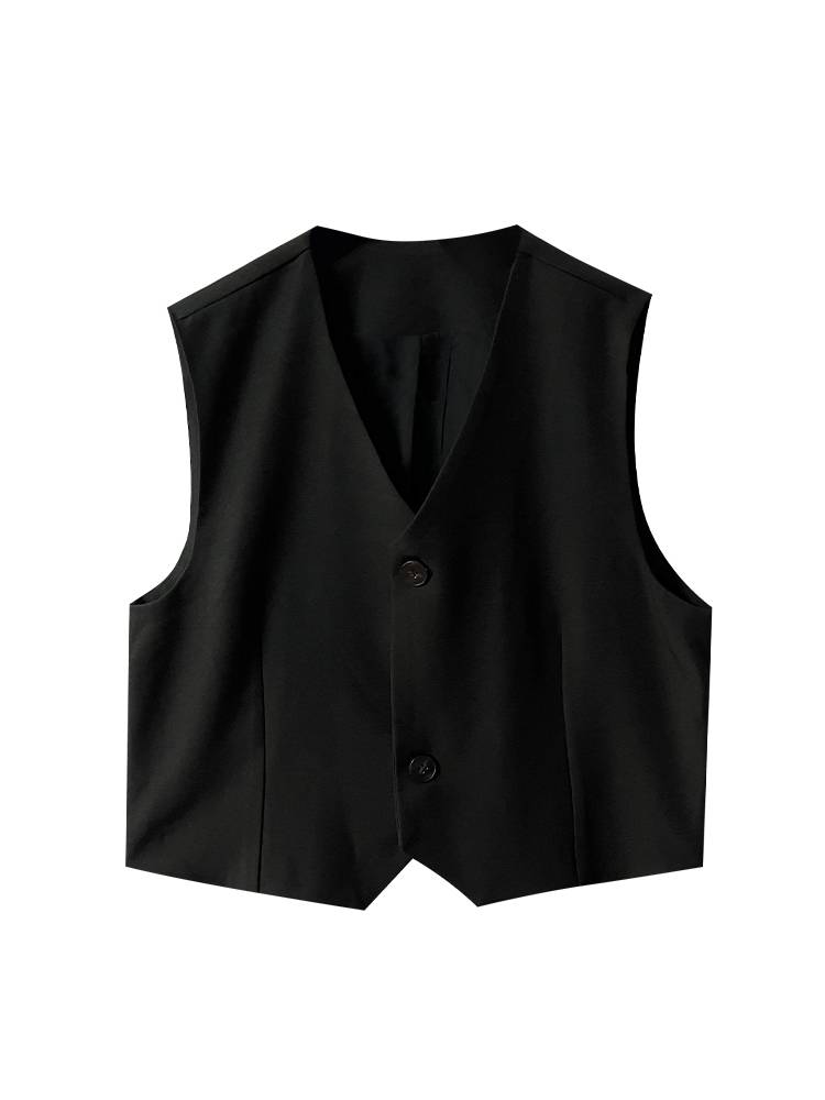 BLACK SUIT SUIT COAT GIRL, 2024 NEW V SHORT, SHORT-SLEEVED, SHOULDER-TO-SLEEVE