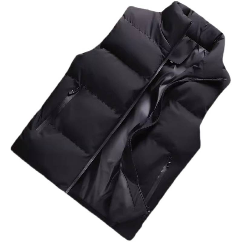 Plel cotton vest male vest 2023 new autumn and winter outside wearing warm stand -up collar shoulder big size leisure horses clip jacket