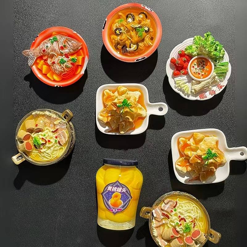 Northeast Cultural Innovation refrigerator sticker Harbin tourist souvenirs Yellow Peach cans, Macianl popsicle pops up pigs and vegetables magnetic stickers