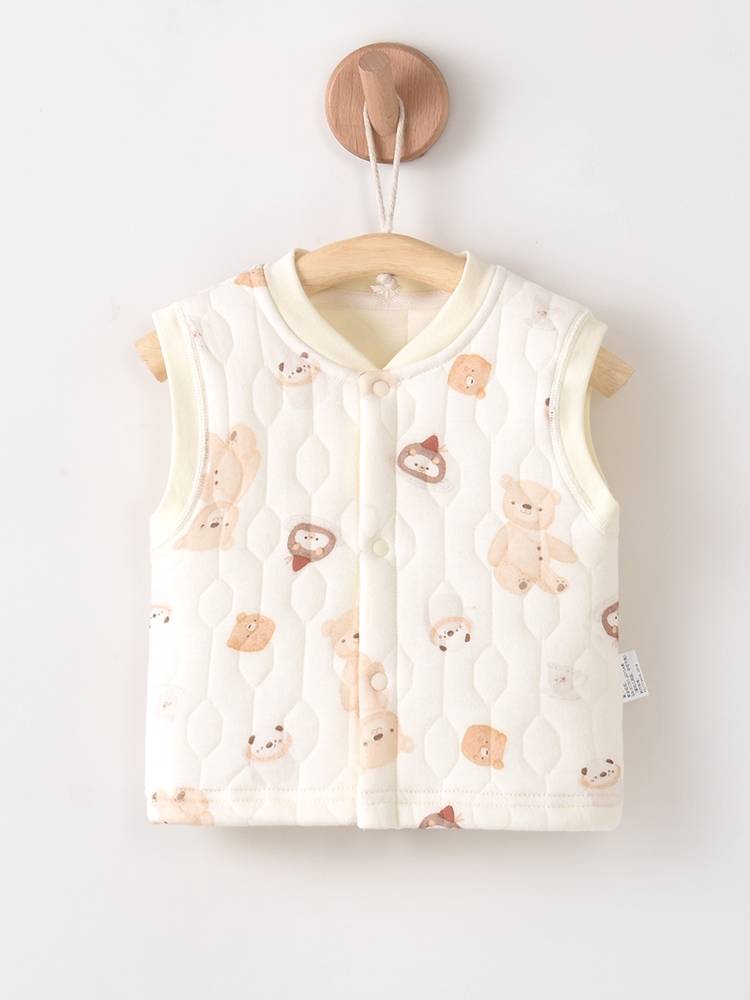 Baby vest spring and autumn jacket pure cotton boneless men and women, warm vest cotton, cotton cotton, class clothes, children's shoulders