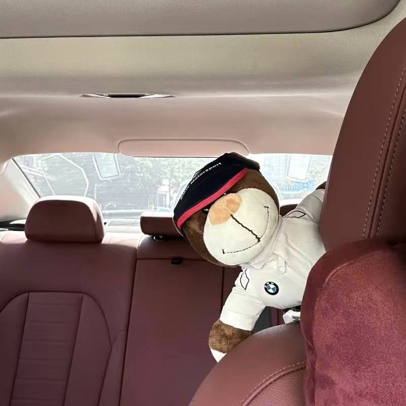 BMW doll motorcycle little bear driving bear plush toy car gift racing helmet gift 4S shop gift
