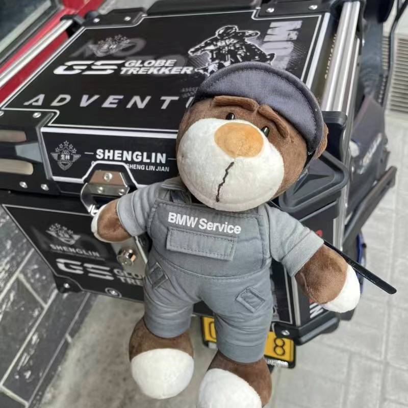 BMW doll motorcycle little bear driving bear plush toy car gift racing helmet gift 4S shop gift