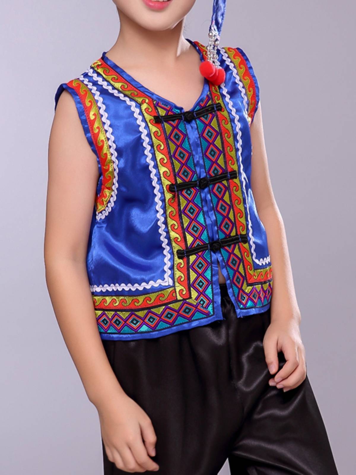 Ethical clothing children boys Zhuang Miao Miao Yi Single Women's Jelly Vests Hat Long Sleeve Performance Services