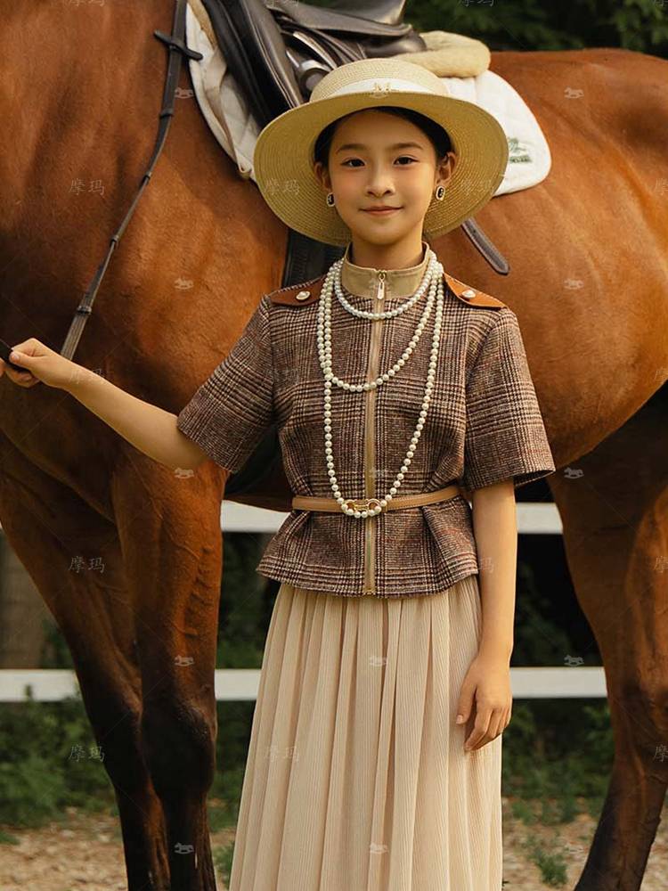 Outdoor Racecourse Riding Big Boy, Men's Female, Family Photography, Photography, Photo Studio Photo Photo Photo Theme Trend Brand Cool Handslike Riding Clothing Set