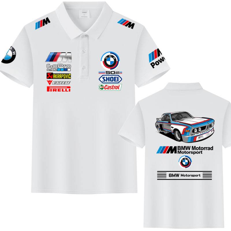 BMW BMW MPOWER department performance car ice silk cotton casual POLO shirt short -sleeved T -shirt male custom team service
