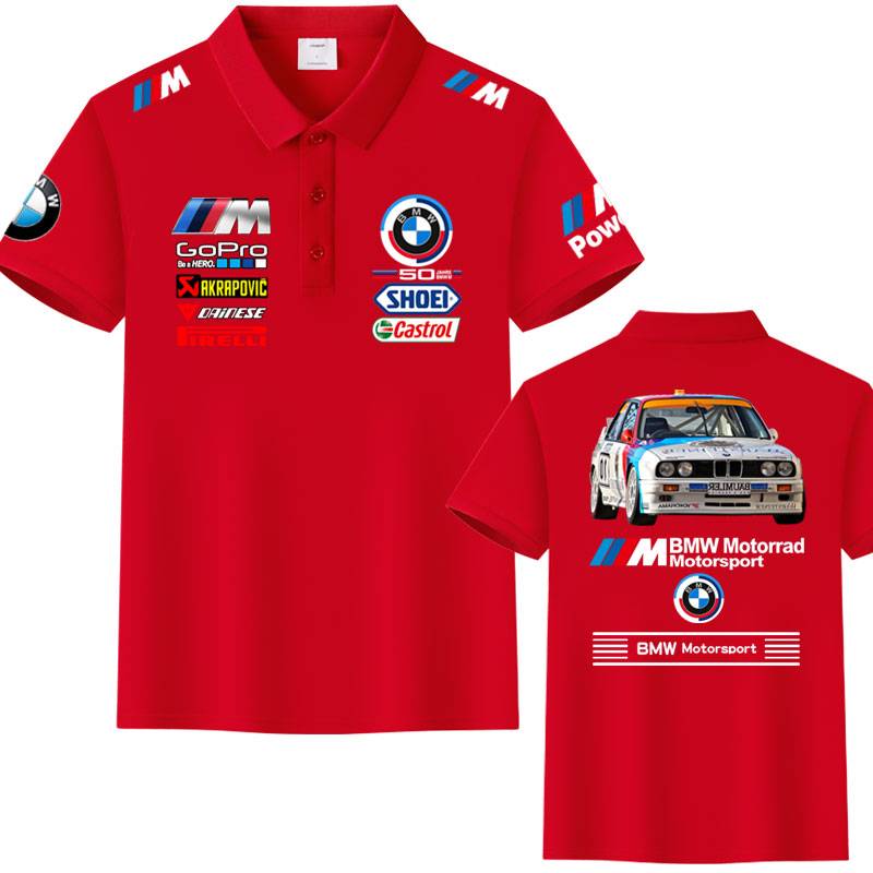 BMW BMW MPOWER department performance car ice silk cotton casual POLO shirt short -sleeved T -shirt male custom team service