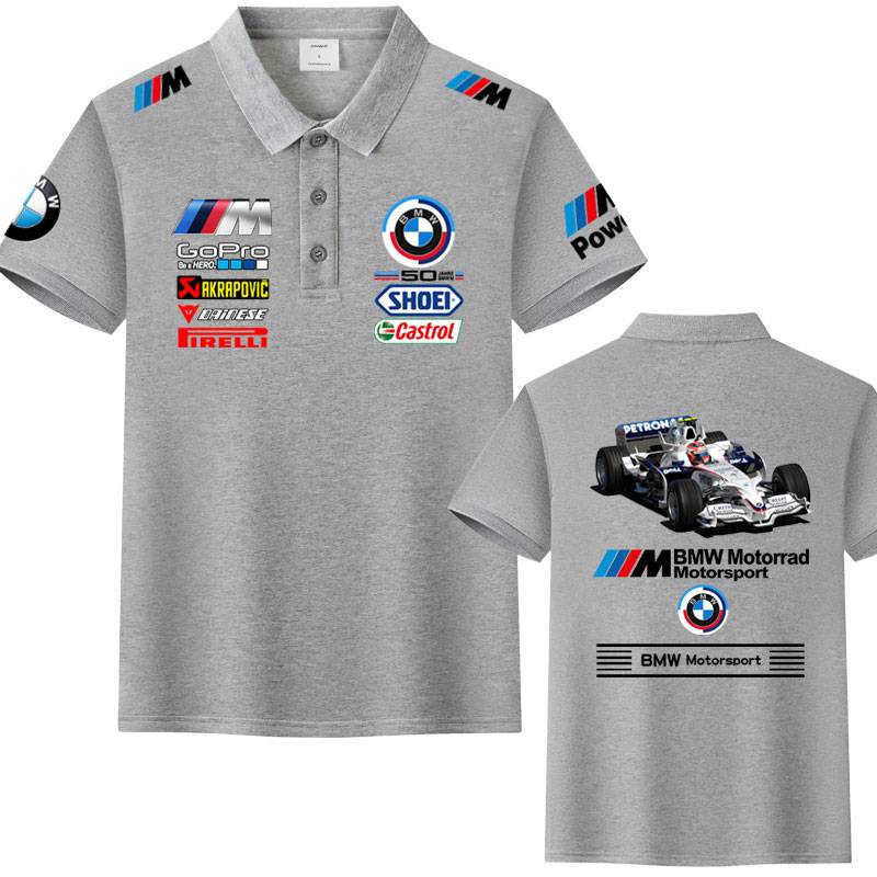 BMW BMW MPOWER department performance car ice silk cotton casual POLO shirt short -sleeved T -shirt male custom team service