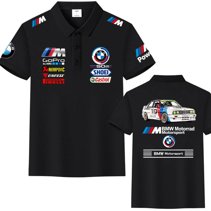 BMW BMW MPOWER department performance car ice silk cotton casual POLO shirt short -sleeved T -shirt male custom team service