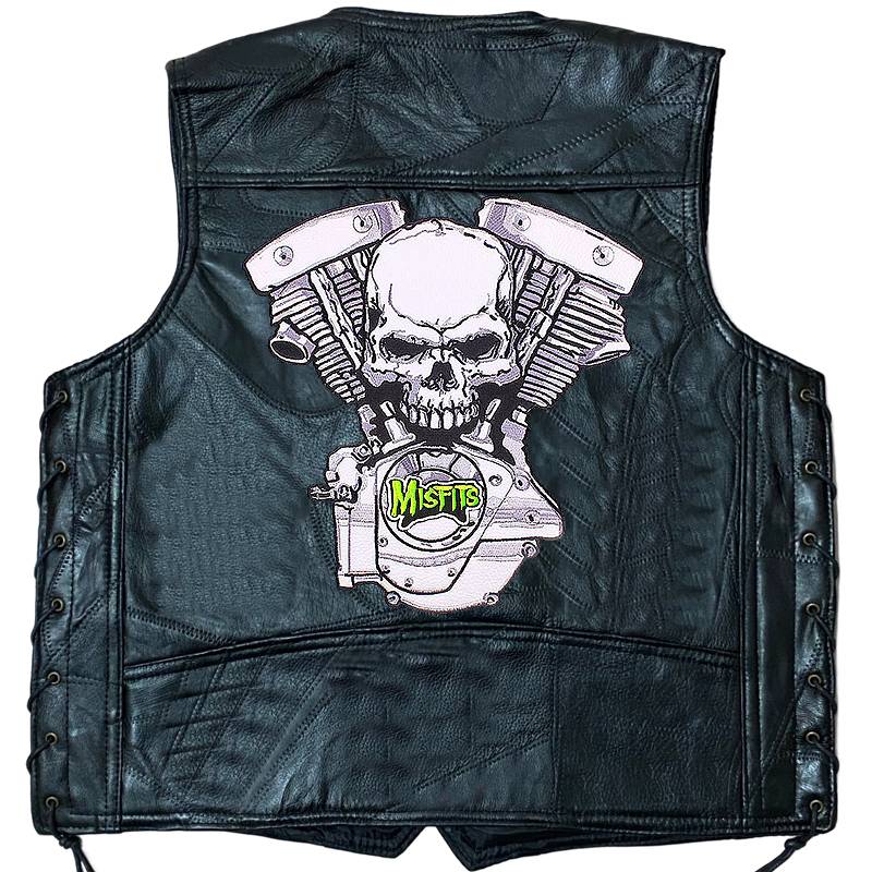 Exit can batch independent station locomotive vest vest leather jacket sleeveless shoulder Harley motorcycle stab