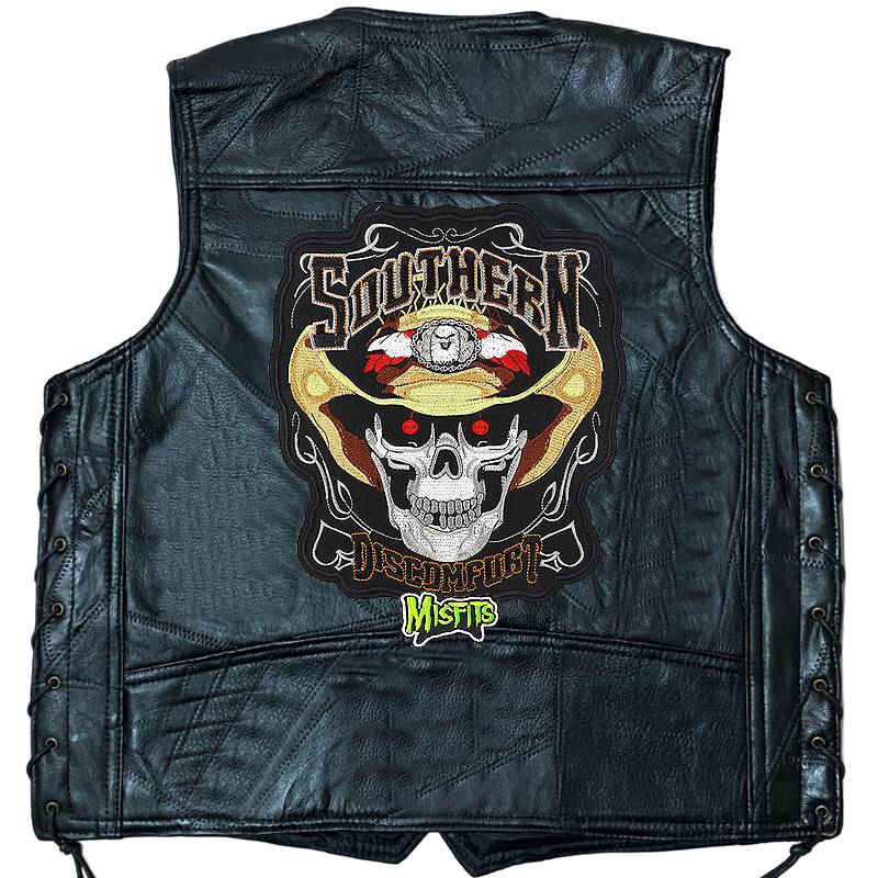 Exit can batch independent station locomotive vest vest leather jacket sleeveless shoulder Harley motorcycle stab