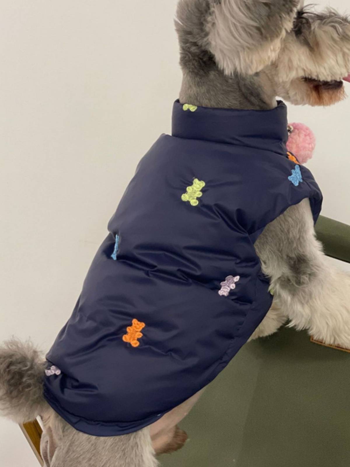 Special offer tide, pet clothes, autumn and winter, puppy dog black down vest jacket than panda sleeveless horses