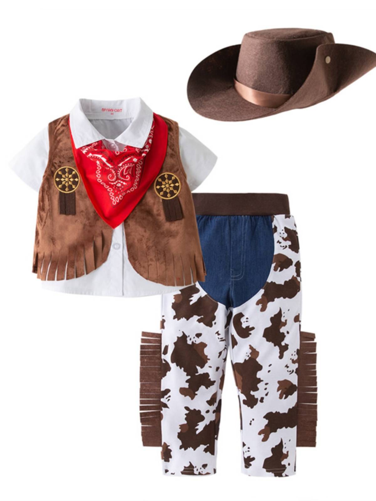 Children's Western denim suit vest Cosplay Halloween Children's clothing boys and girls kindergarten performance clothes
