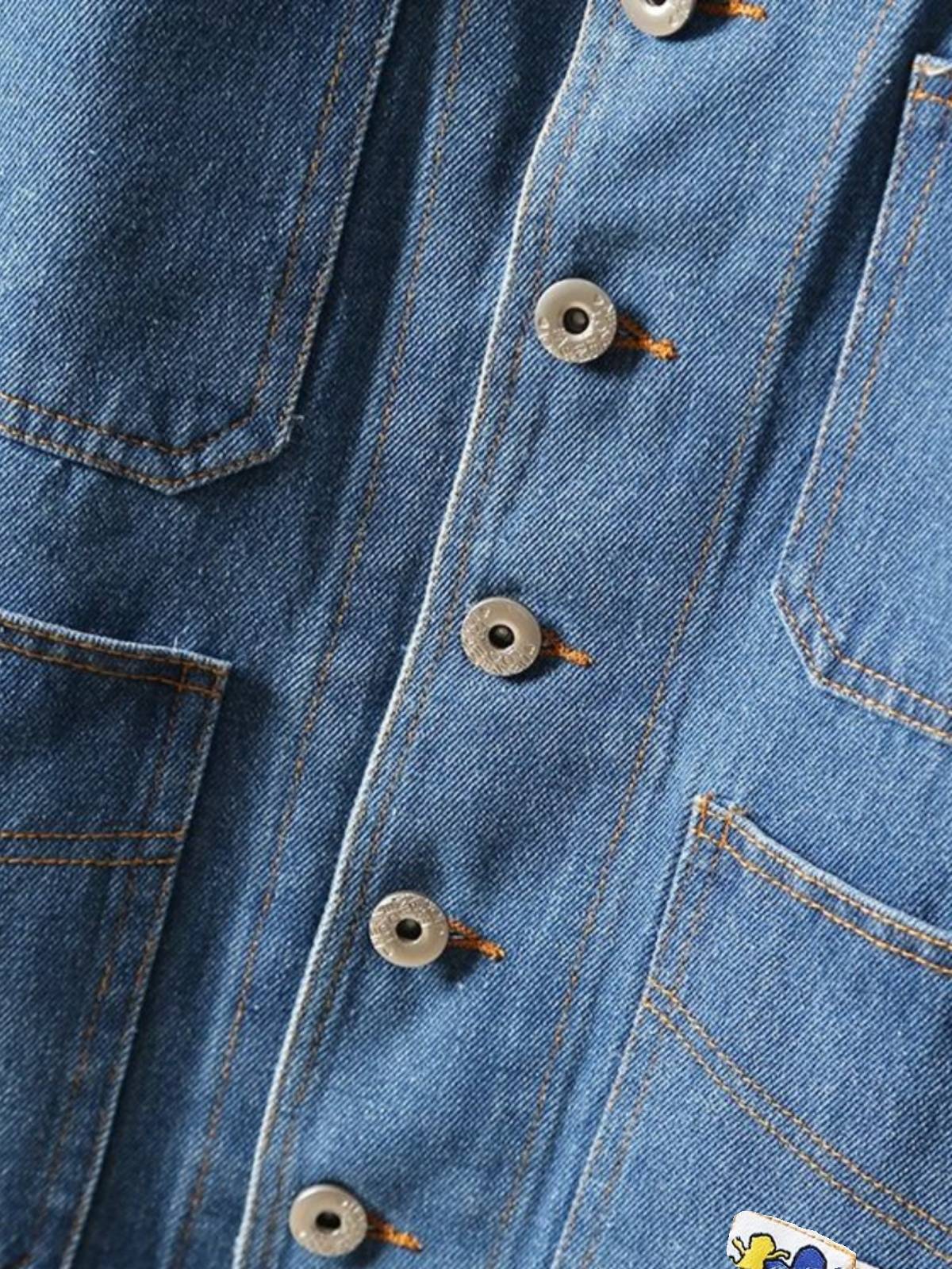 Japanese work!Custom blended fabric!Men's summer couple with retro denim vest outer tide