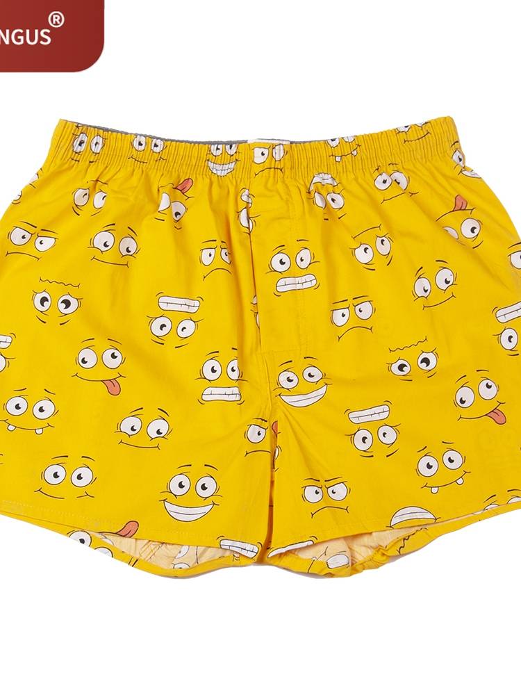2024 Gaizi pure cotton Arrow pants multi -color printed card week shorts loose large size flat -angle male underwear
