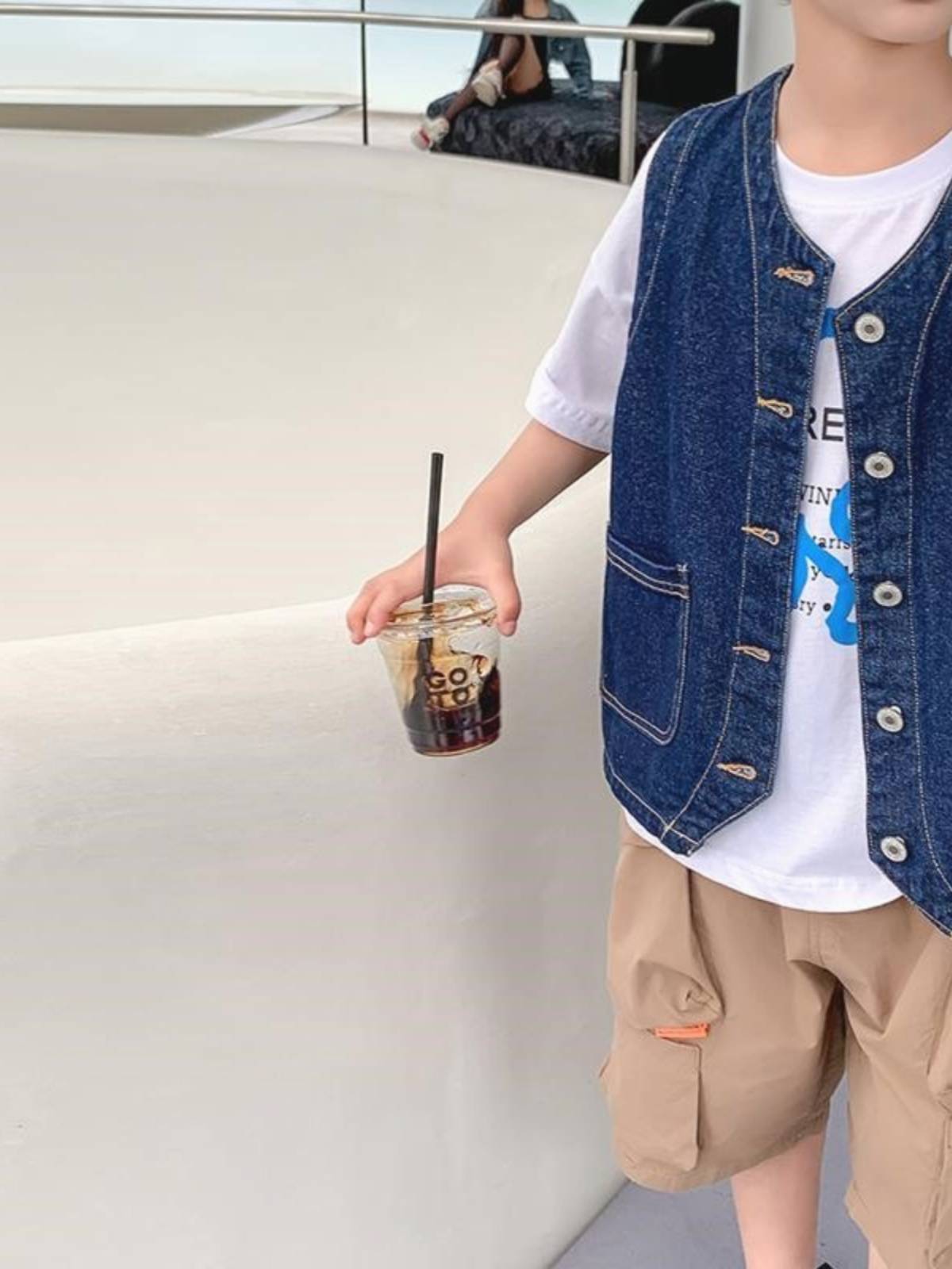 Boys in summer children's vest jackets spring and autumn new Korean fashion baby denim vest little boys tide