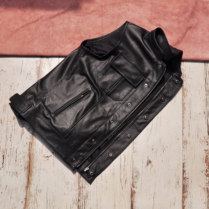 Special offer leather vest men's leading layer cowhide motorcycle leather coat Harley riding vest shoulders
