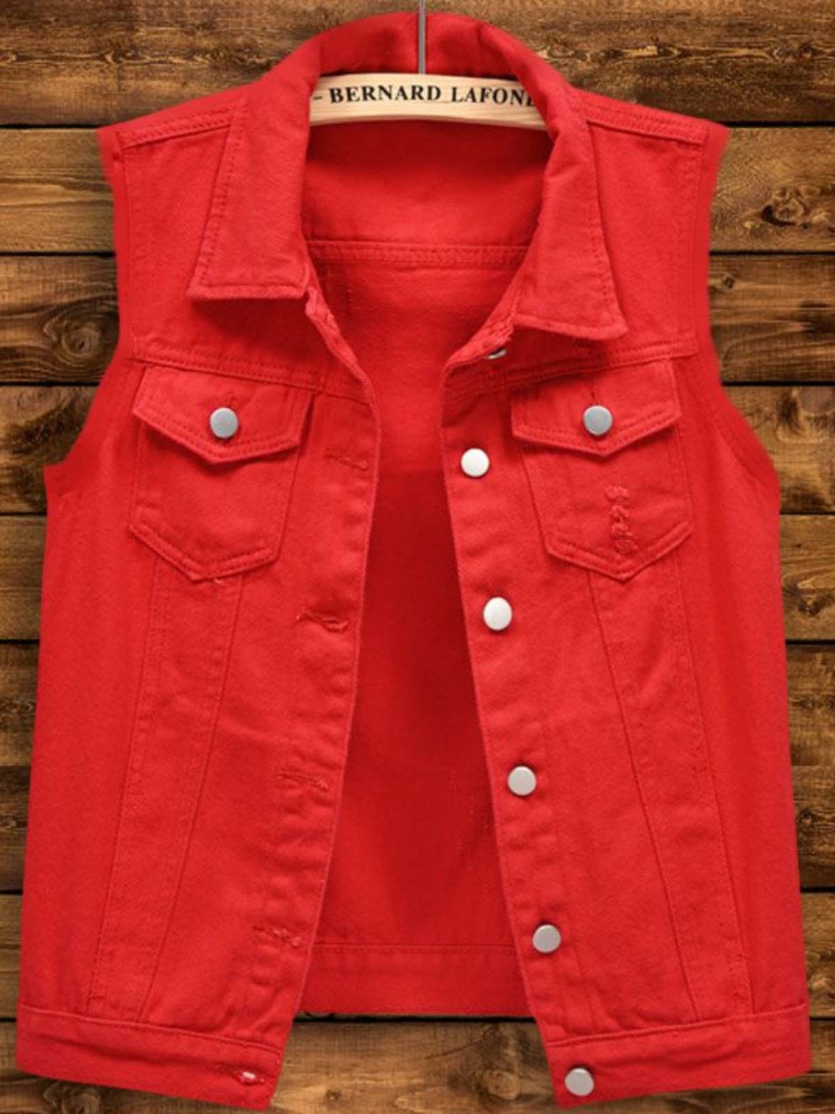 Denim horse -nerring short European cargo ripped out of spring and summer, shoulder overlap, wearing small jackets, wearing horses clip vests