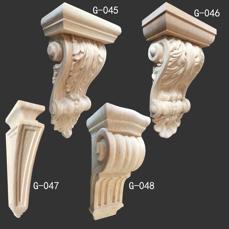 Dongyang woodcarvan European -style solid wood column head carved stigma Chinese cabinet Liang Tomaro column head wardrobe decoration