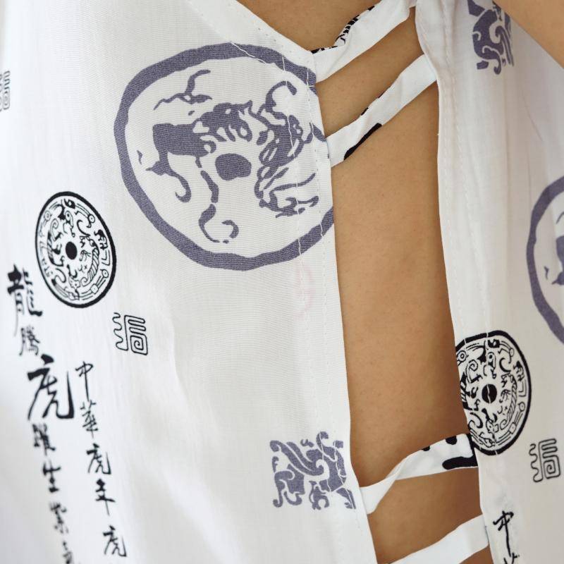 Middle -aged and elderly people in summer men's vest Chinese -style cotton cotton silk gown father artificial cotton and shoulder horses shirt vest