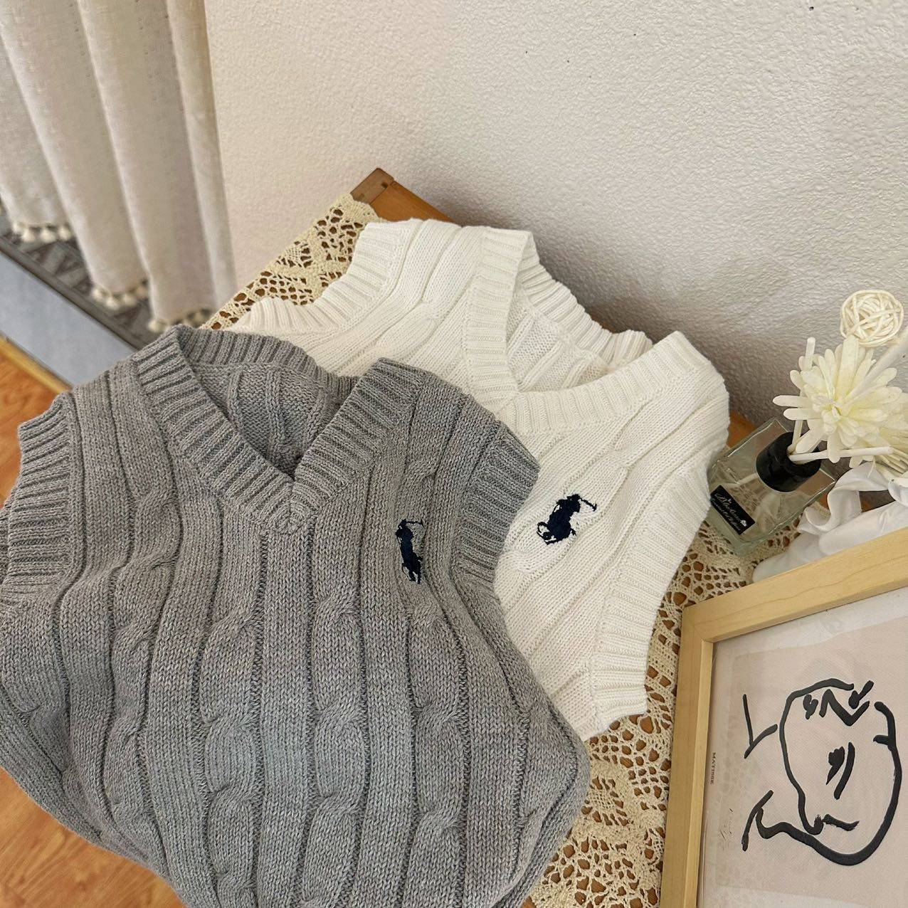 Children's sweater vest 2023 autumn and winter parent -child twist cotton knit vest boys' foreign spring sweater tide