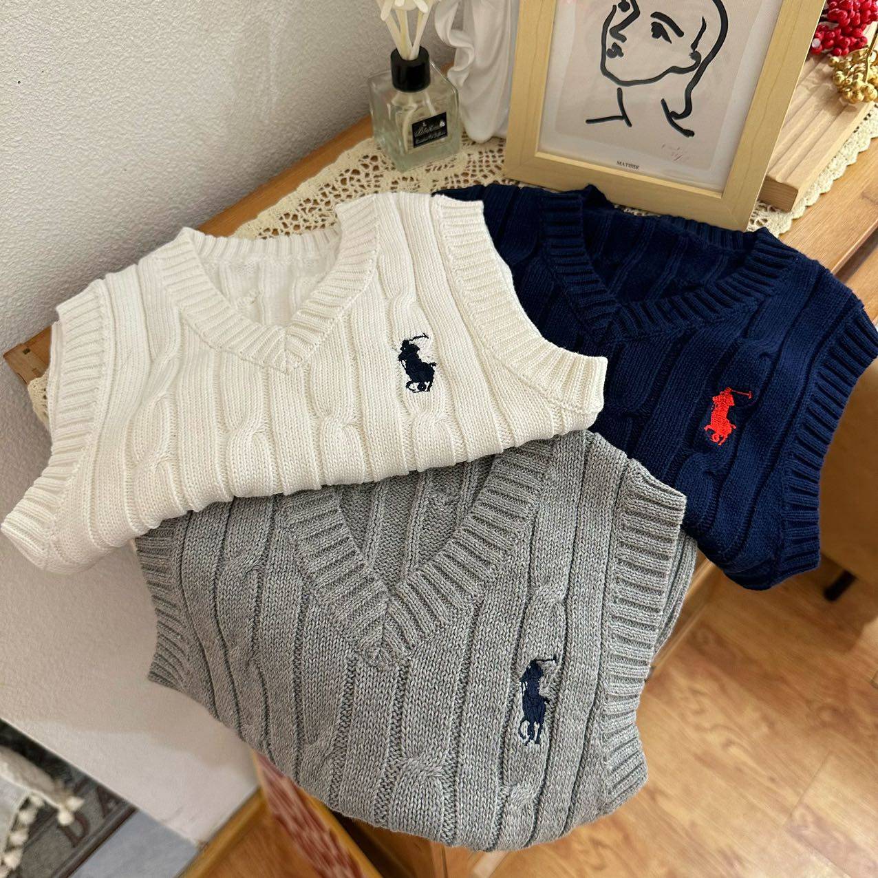 Children's sweater vest 2023 autumn and winter parent -child twist cotton knit vest boys' foreign spring sweater tide