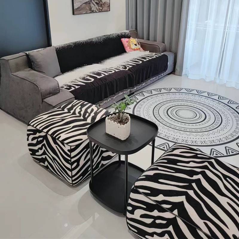 Light luxurious sofa zebra zebra stool creatively briefly rest the soft-stool house with a shoes-and-foot stool hat