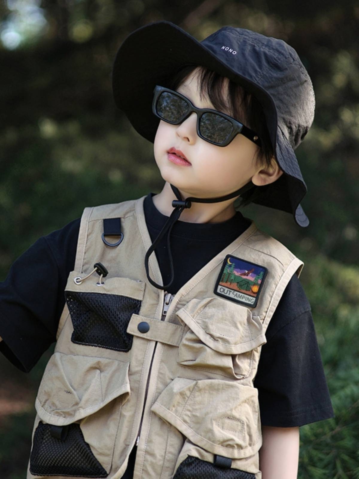 Children's quick -drying khaki vest 2024 European and American autumn new male and female baby girl top vest jackets are all -match
