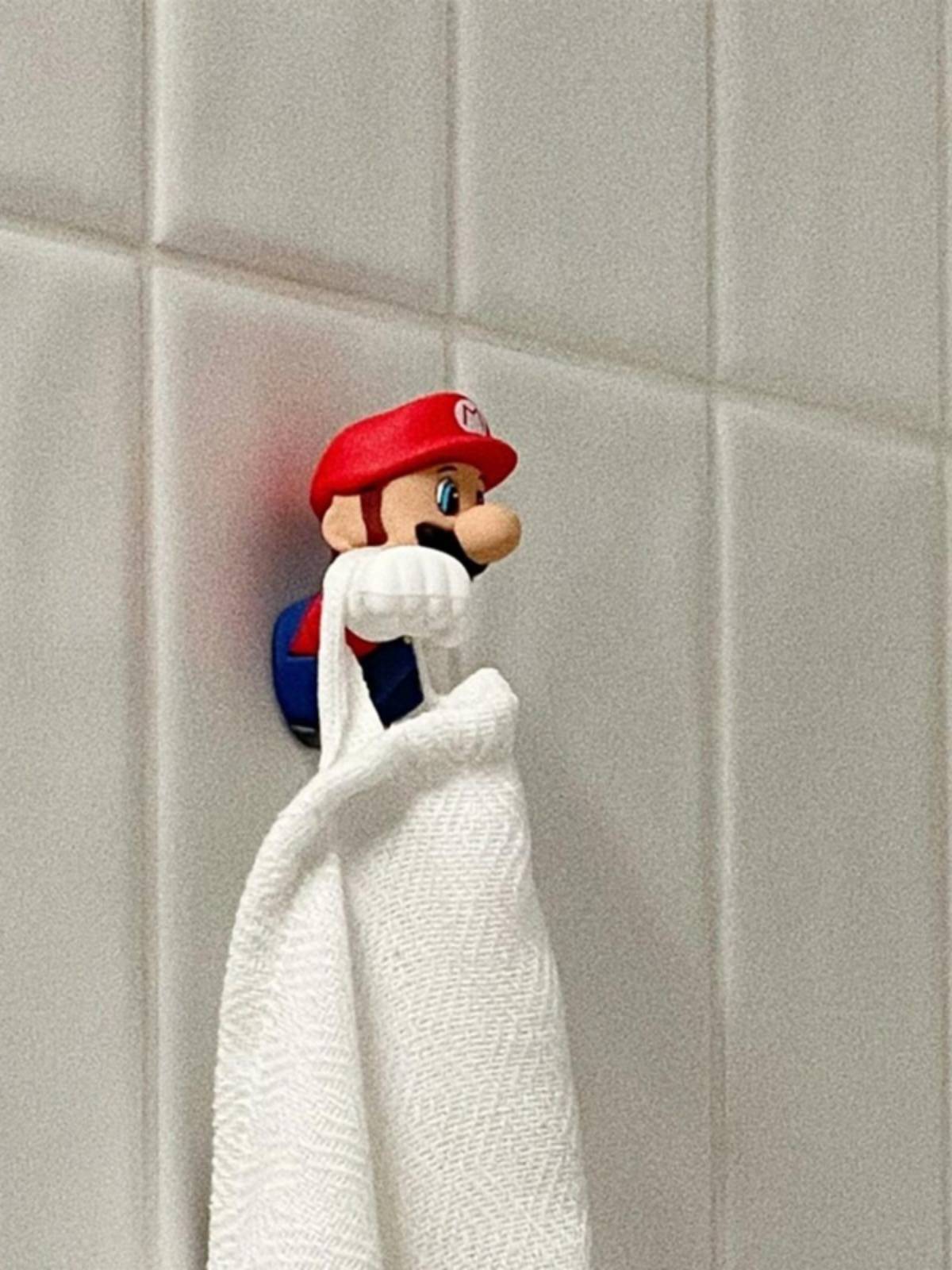 Mario's a toilet towel-free stick-in-a-cute toon-do