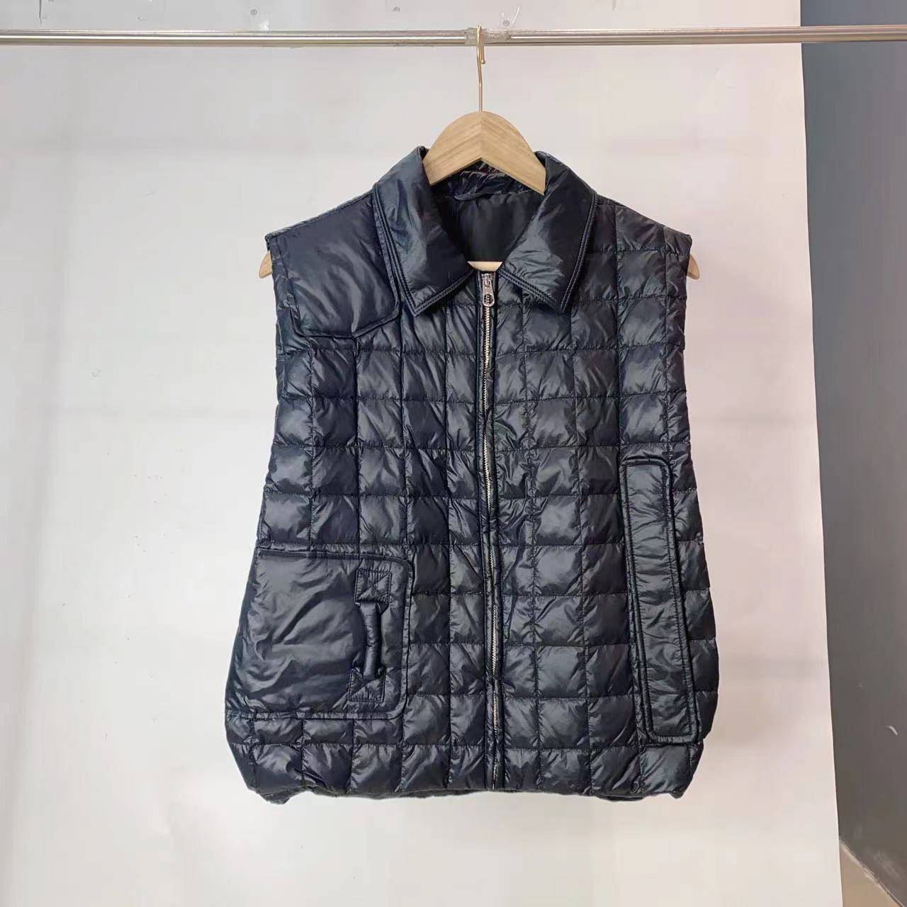 Nalan smoked NO refund fee self -care, self -care, lady short double pocket square grid seam 90 white duck vest vest JWH095