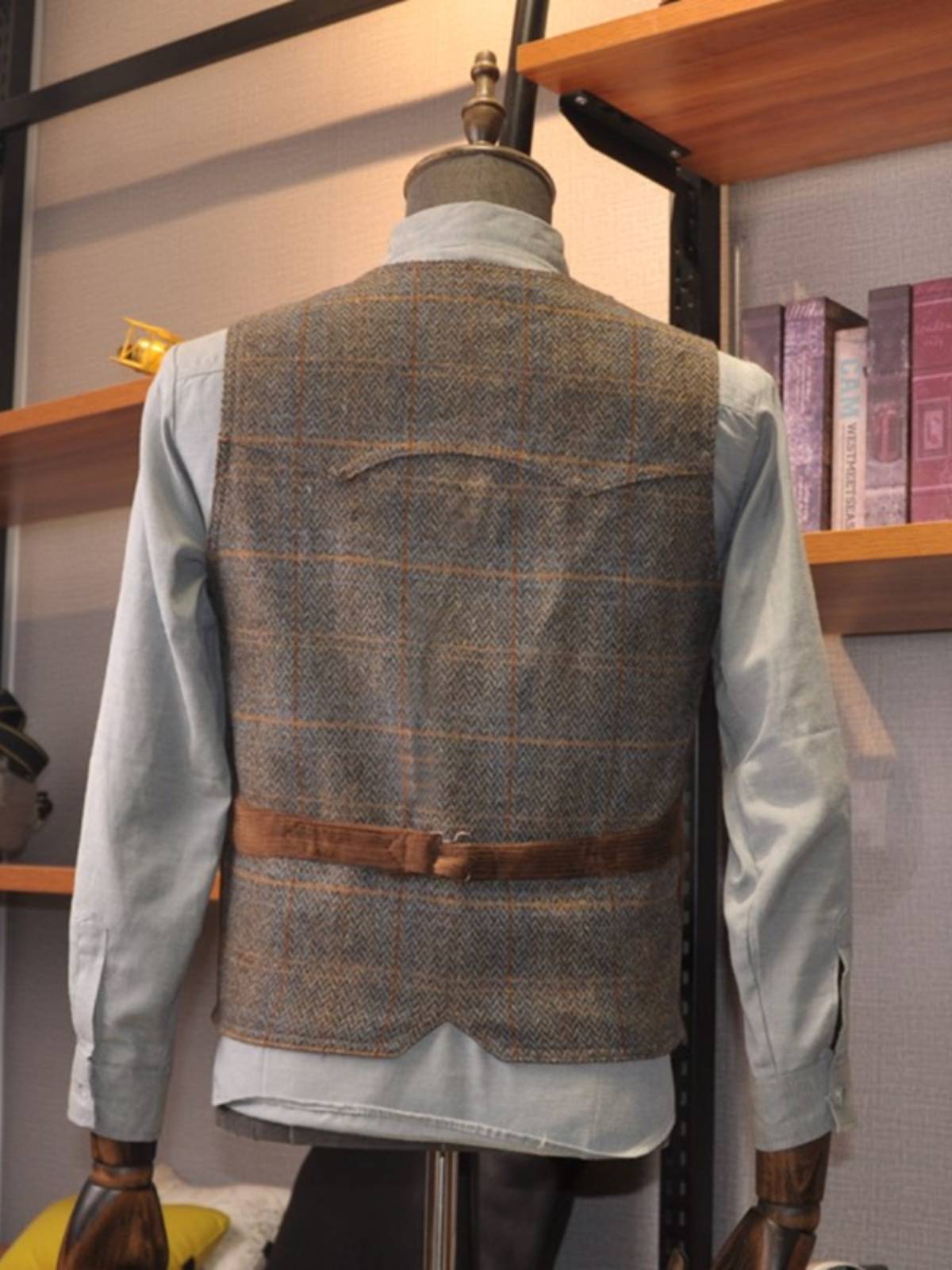 American retro non -rrl coarse flower, stitching light core vest, vest gentleman V -neck men's slim vest
