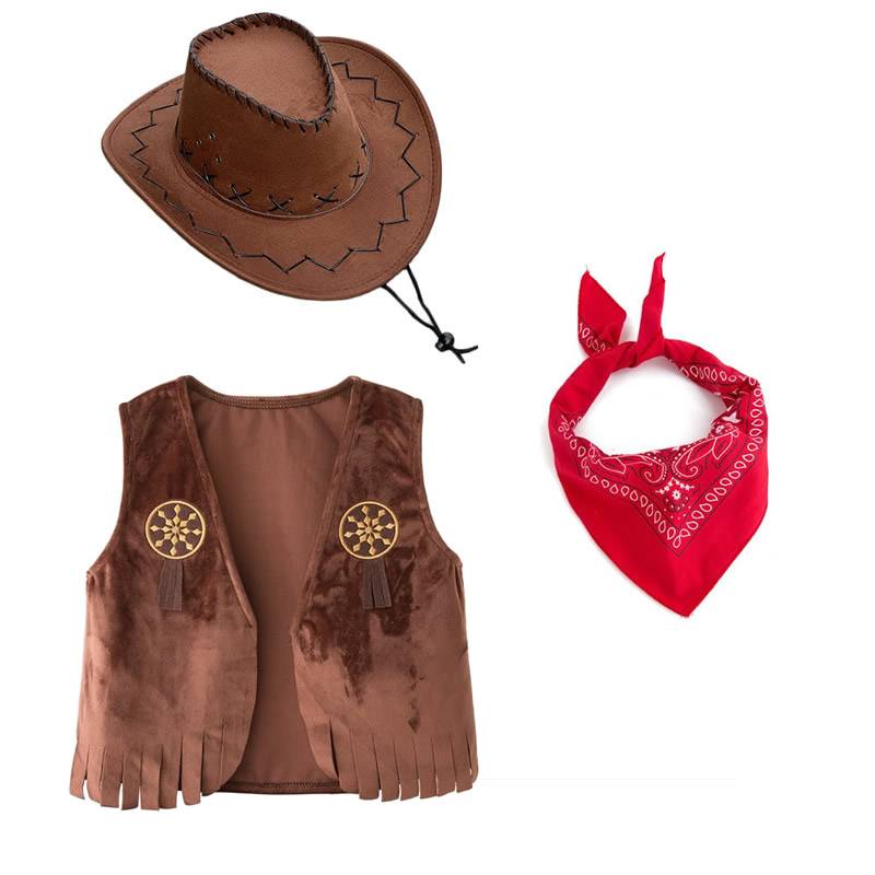 Halloween clothing children Cosplay clothing boys vest set Kindergarten western denim performance clothing