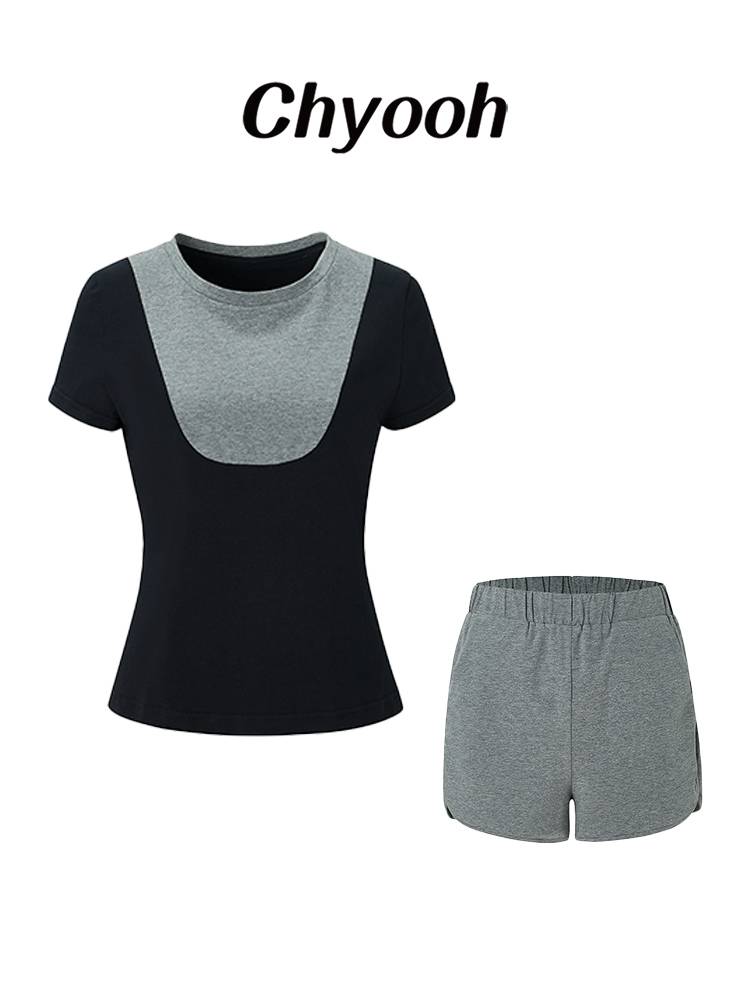 Chyooh Chiyou Malaysia pajamas set Siamese cat home clothing short sleeves wearing round neck cotton pajamas