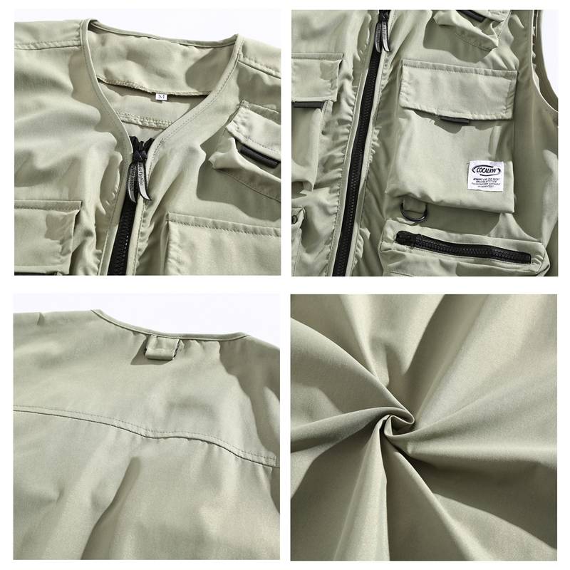 Japanese Machine Tactical Vest Male INS Trend Multi -Pocket Couple Worker Jacket Handsome Sleeve Wastecoplasia