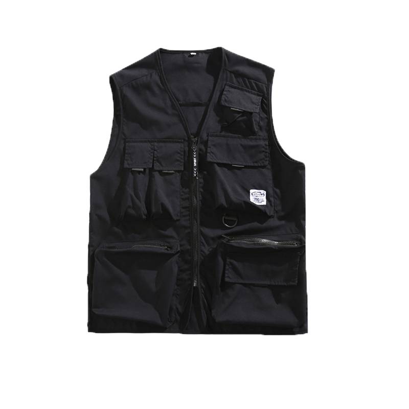 Japanese Machine Tactical Vest Male INS Trend Multi -Pocket Couple Worker Jacket Handsome Sleeve Wastecoplasia