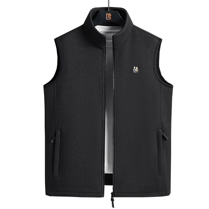 Shaking velvet vest men's autumn and winter plus velvet thickened velvet jacket vest, the elderly keep warm cold cardigan jacket