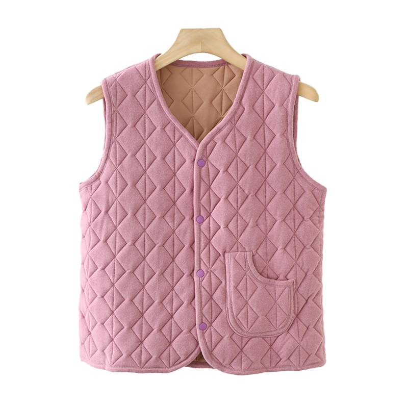 Autumn and winter deer, warm vest female plus velvet thickened V -neck shoulder, a mother, a mater