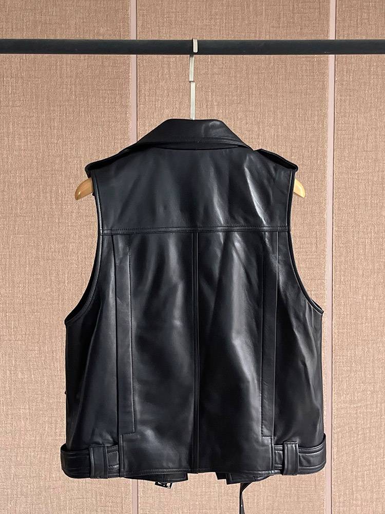 Disappearing, Ni Ni, the same brown retro leather vest female cotton leather sheep, sheep, sheep, suits and horses, horses and horses