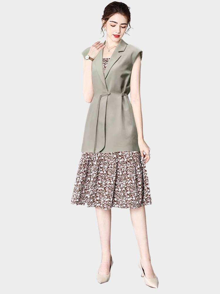 Temperament Frear Girl 2024 Summer Summer Stacking put on clothing shoulder, shoulder commute, waist horses clip jacket 7737-3