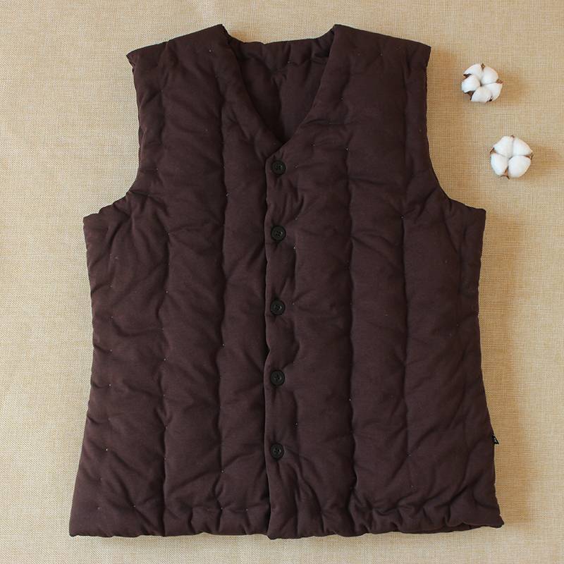 Pure cotton men's autumn and winter warmth and thickened outside wearing shoulder adults home vest vest cotton clothing cotton clothing