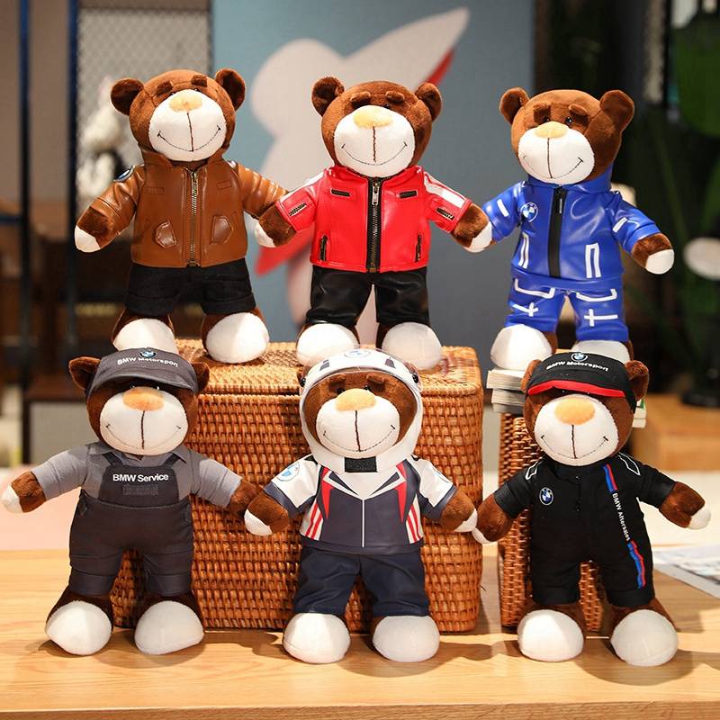 Motorcycle doll pendant leather clothing doll car tail box decorative doll little helmet Bellioli karko plush toys