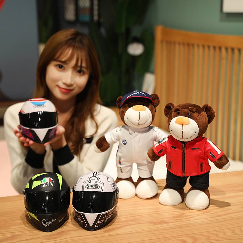Motorcycle doll pendant leather clothing doll car tail box decorative doll little helmet Bellioli karko plush toys