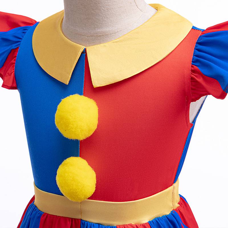 Magic Digital Harmony Troupe Pamani Clown Clothing Children Cos clothes Girls and Girl Kane Dress Performance