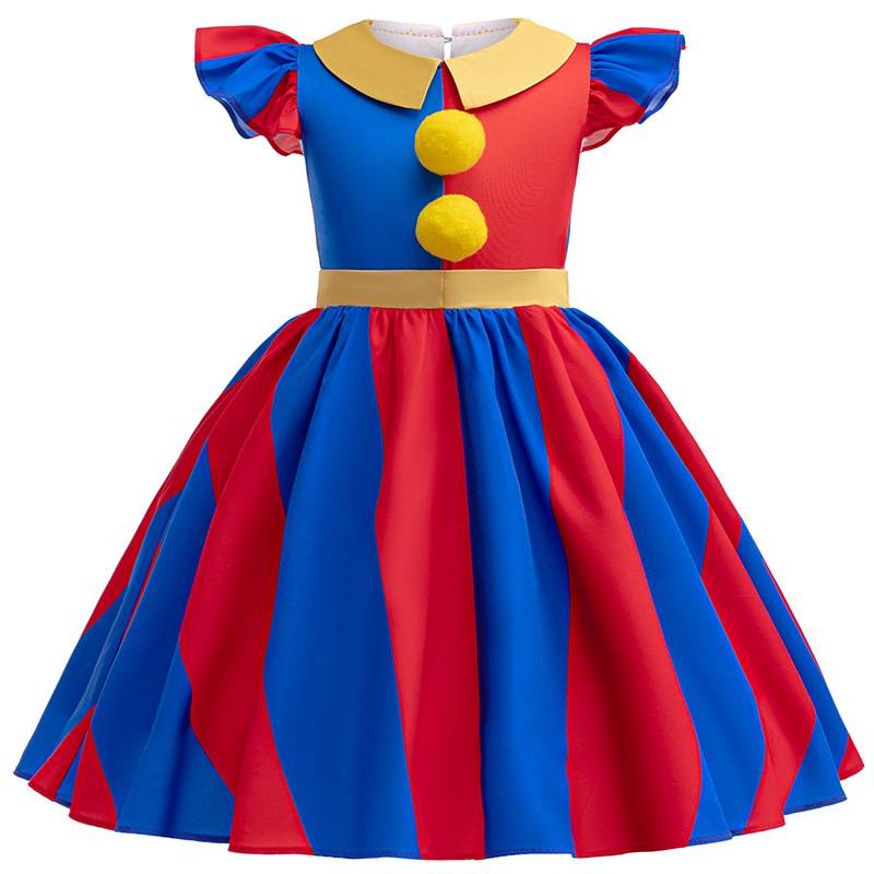 Magic Digital Harmony Troupe Pamani Clown Clothing Children Cos clothes Girls and Girl Kane Dress Performance