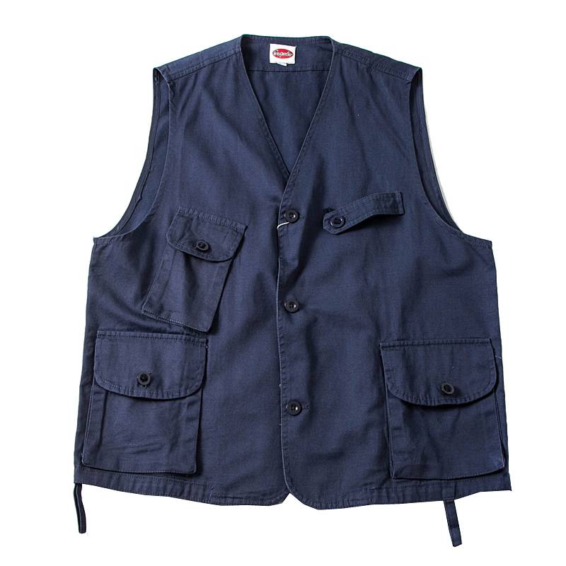 American retro loose BF neutral multi -pocket worker, men and women, couples, horses clip vest trendy sleeveless jacket