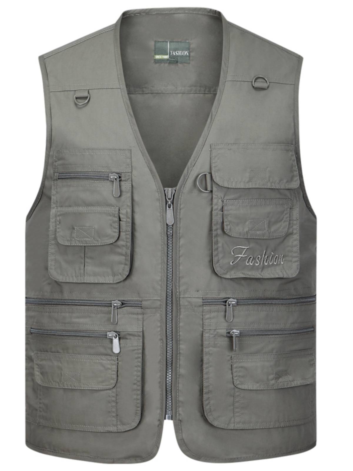 Multi -pocket vest men's loose tops, shoulder, shoulder, dad fast -drying horse clamping outdoor fishing photography vest spring and summer autumn