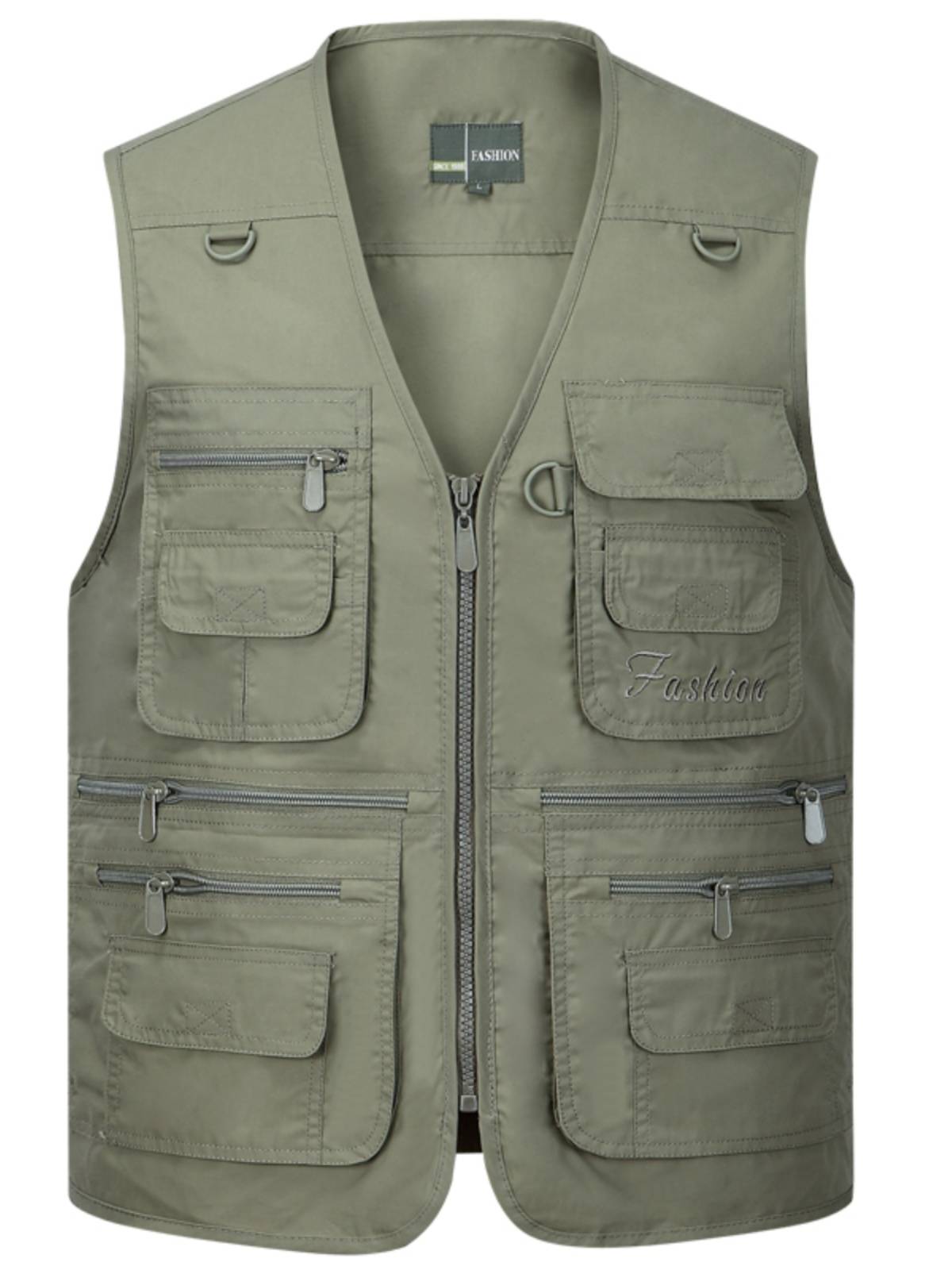 Multi -pocket vest men's loose tops, shoulder, shoulder, dad fast -drying horse clamping outdoor fishing photography vest spring and summer autumn