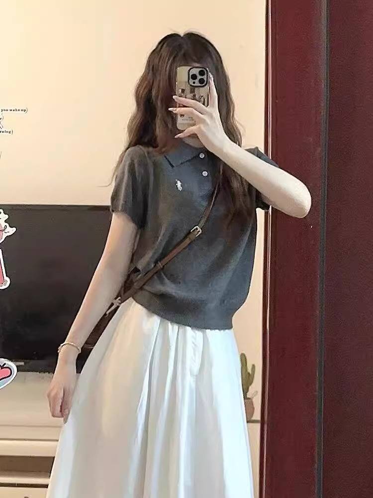 korean-style polo-sleeved shirt t-shirts