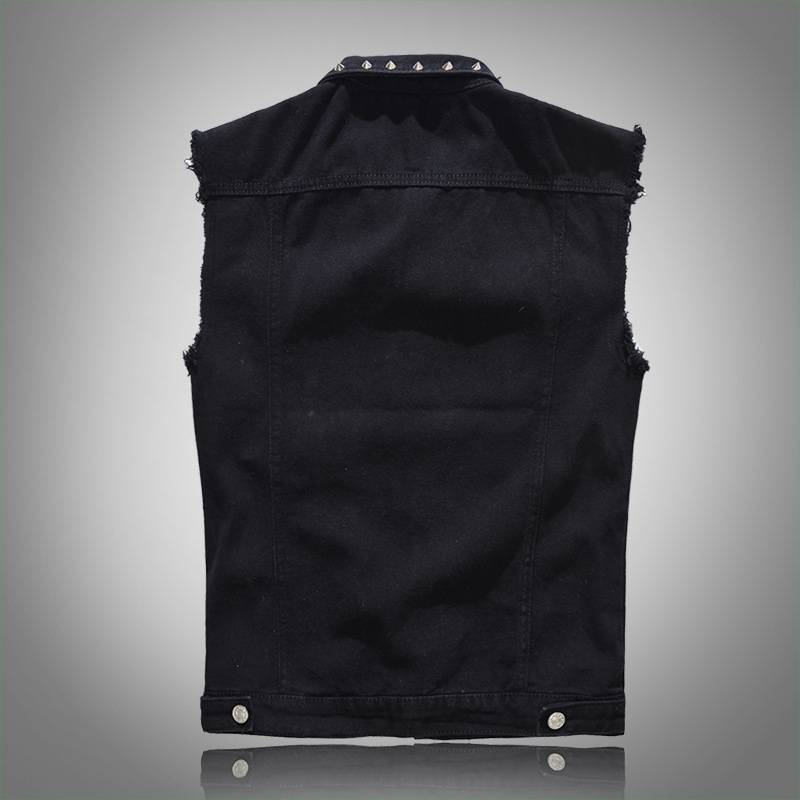 European and American locomotive Wind Riveting Men's Women's Nipsenpunk Punk Stage Casual Jacked Sleeveless Shoulder Jacket Large size autumn