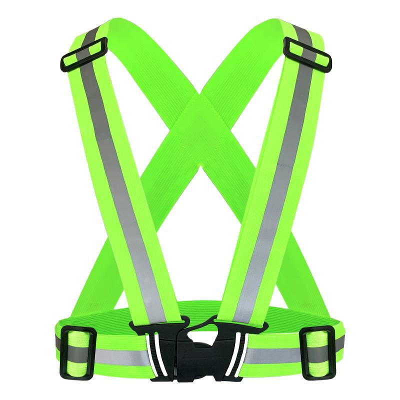 Reflective vest high brighter ribbon night reflective safety strap elastic reflector riding night running construction vest