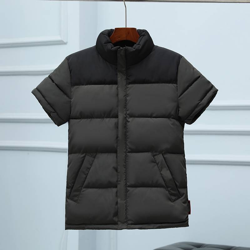 Men's short -sleeved cotton jacket, down cotton jacket, specially increases the size of the elderly